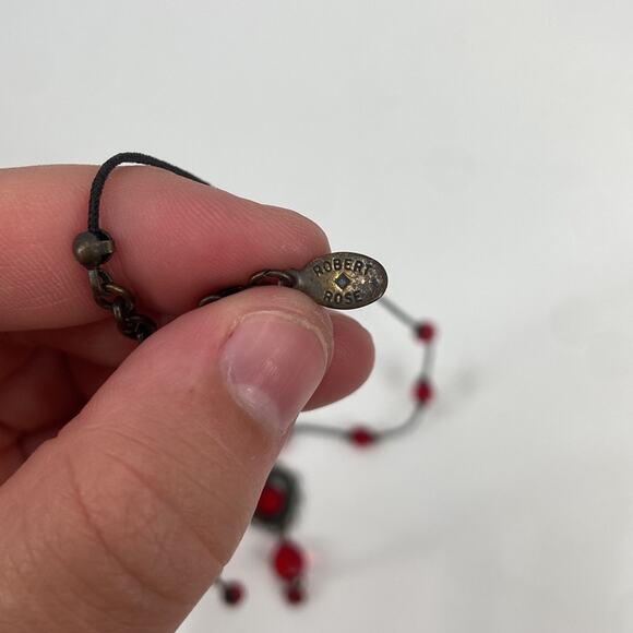 Vampire goth whimsygoth Robert Rose red heart beaded necklace - Picture 5 of 6